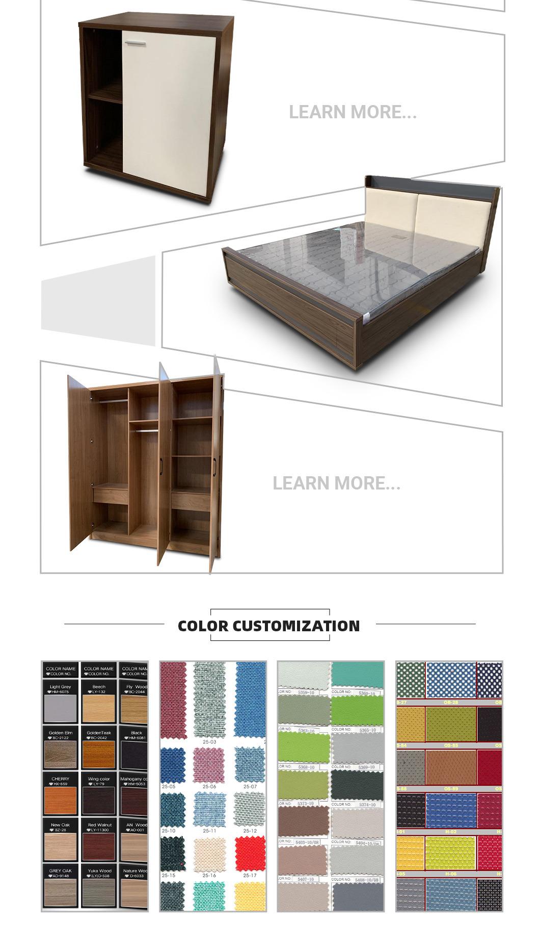 Modern Decorative Glow Clack Wooden Bedroom Furniture Bed (HX-8NR0788)