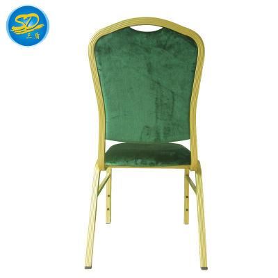 Sandun Furniture Cheap Dubai Gold Frame Blue Fabric Banquet Chair