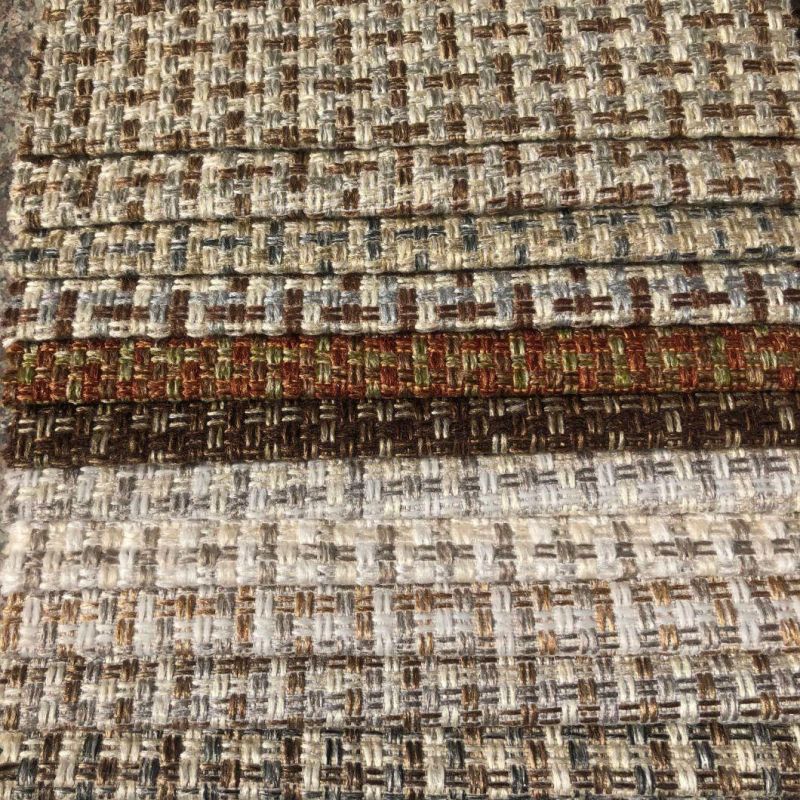 Two Tones Grid Design False Linen Woven Fabric (S2016)