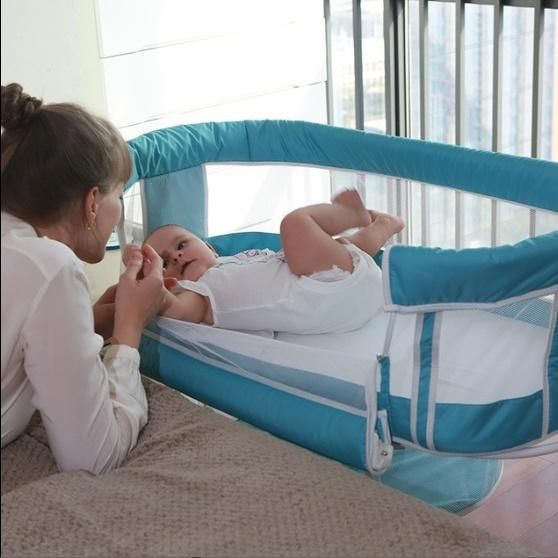 Solid Wood Bed for Newborn Baby Bed with Roller Bed Net Can Be Splice Big Bed Solid Wood Bed Can Be Moved