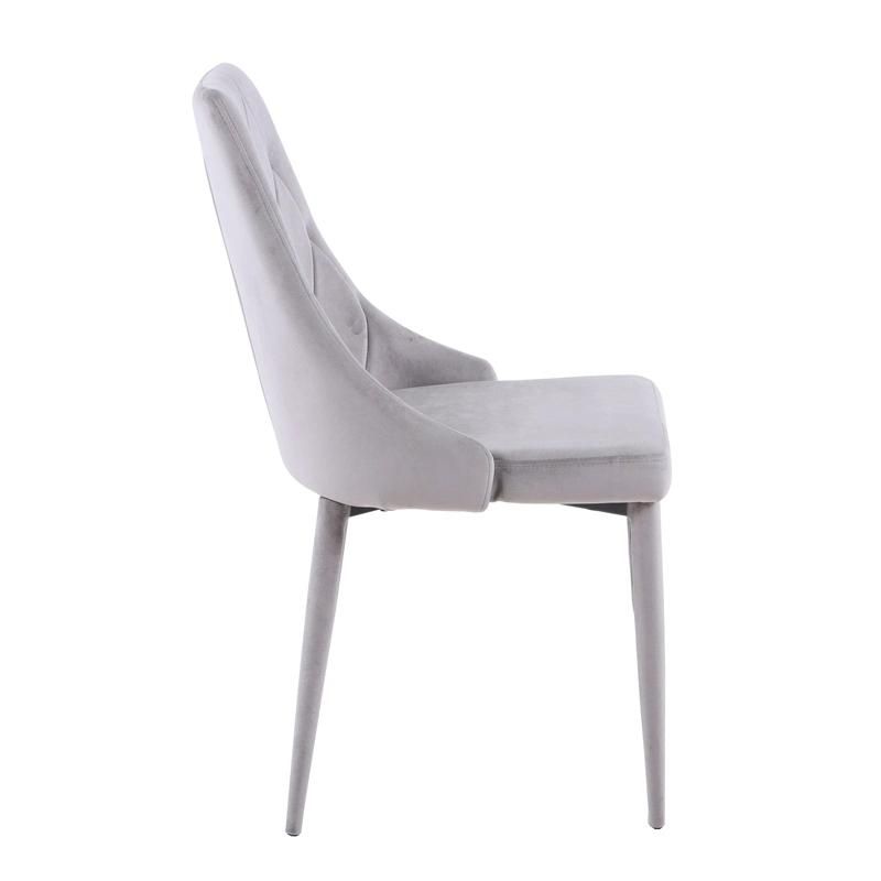 Wholesale Hotel Luxury Metal Frame Velvet Fabric Dining Chair