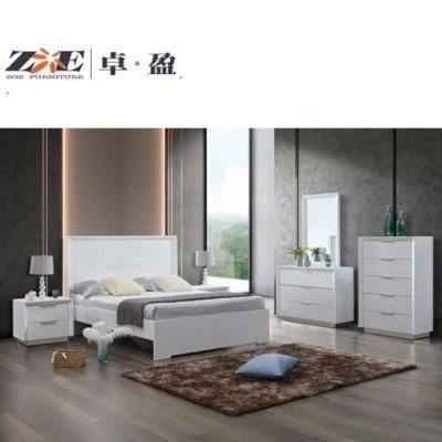 Simple Design White High Glossy Bed