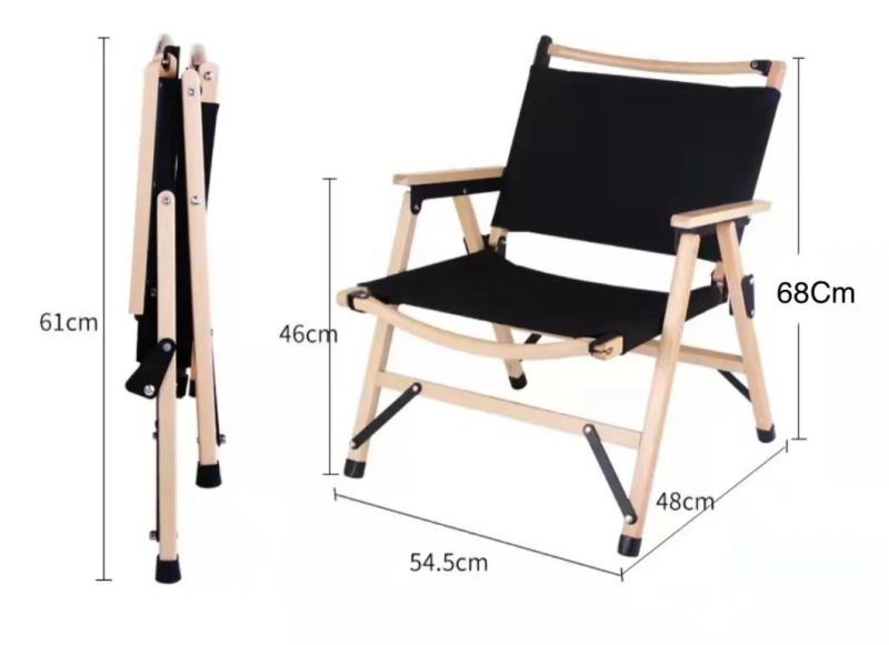 Solid Beech Wood Plus High-Quality Fabrics of Canvas Makes Good Quality Wooden Folding Chair