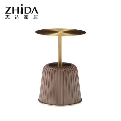 Good Wholesale Price Marble Top Stainless Steel Coffee Table Italian New Luxury Style Villa Sofa Side Coffee Table Manufacturer