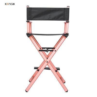 Rose Gold High Quality Professional Aluminum Makeup Chair Salon Furniture Folding Director Chair