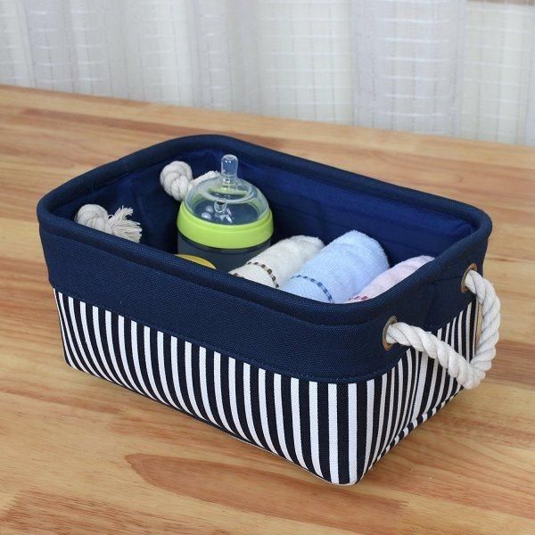 Little Funny Fabric Storage Basket Canvas Storage Bins with Handles Waterproof Collapsible Storage Baskets for Clothes Storage,Nursery, Toys & Laundry,Rectangle