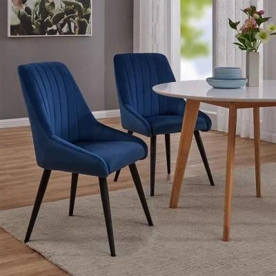 China Wholesale Modern Home Furniture Set Restaurant Velvet Upholstered Dining Chairs for UK Market