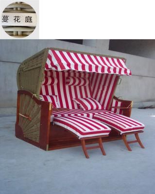 Outdoor Garden Furniture Red Rattan Lounge Chair
