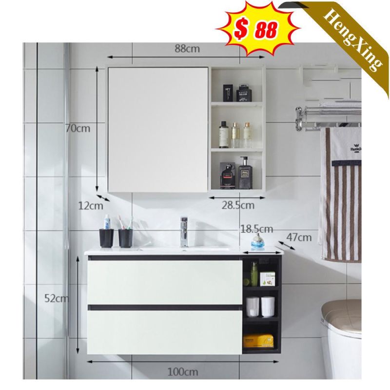 Simple Fashion Stylish Hot Sell Glass Basin Bathroom Cabinet with Mirror