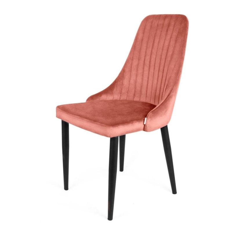 Luxury Restaurant Stainless Steel Legs Upholstered Armchair Velvet Dining Room Chairs