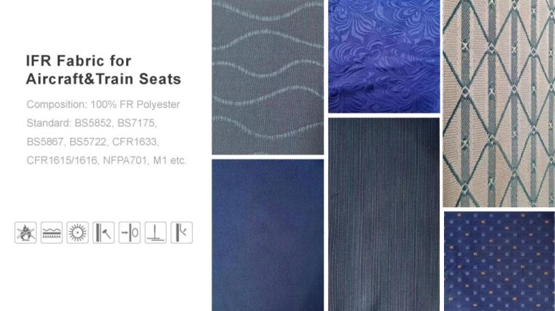 Flame Retardant Jacquard Mattress Sofa Cushion Polyester Fabric with BS5867
