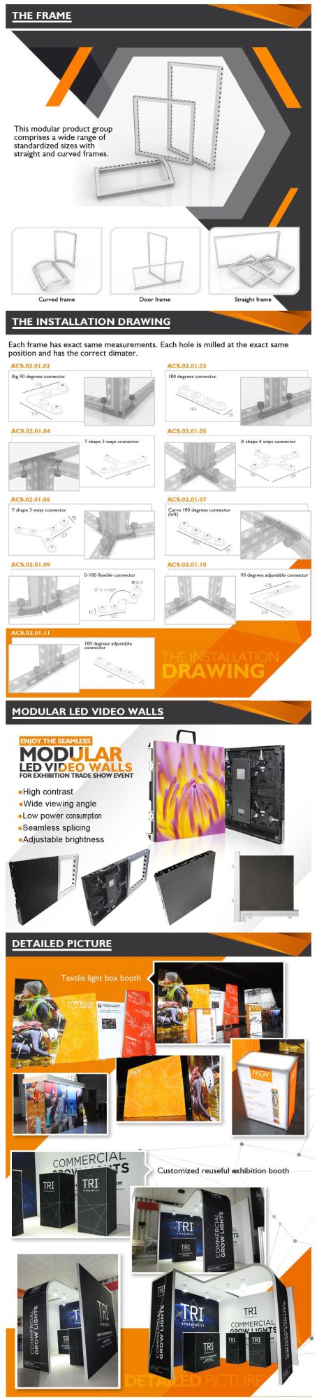 3D Max Trade Show Display Tension Fabric Booth Clothing Display Racks