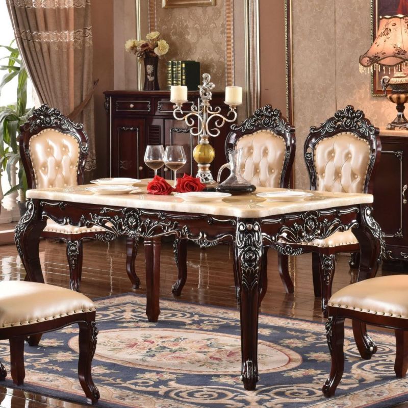 European Style Solid Wood Dinning Room Furniture of Dinning Table and Dinning Chair