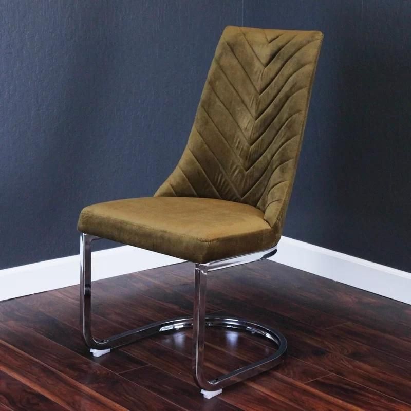 Purchasing Low Price Nordic Luxury Stripe Fabric Backrest Dining Room Chair