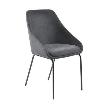 Nordic Style Customizable Upholstered Black Velvet Fabric Dining Chair