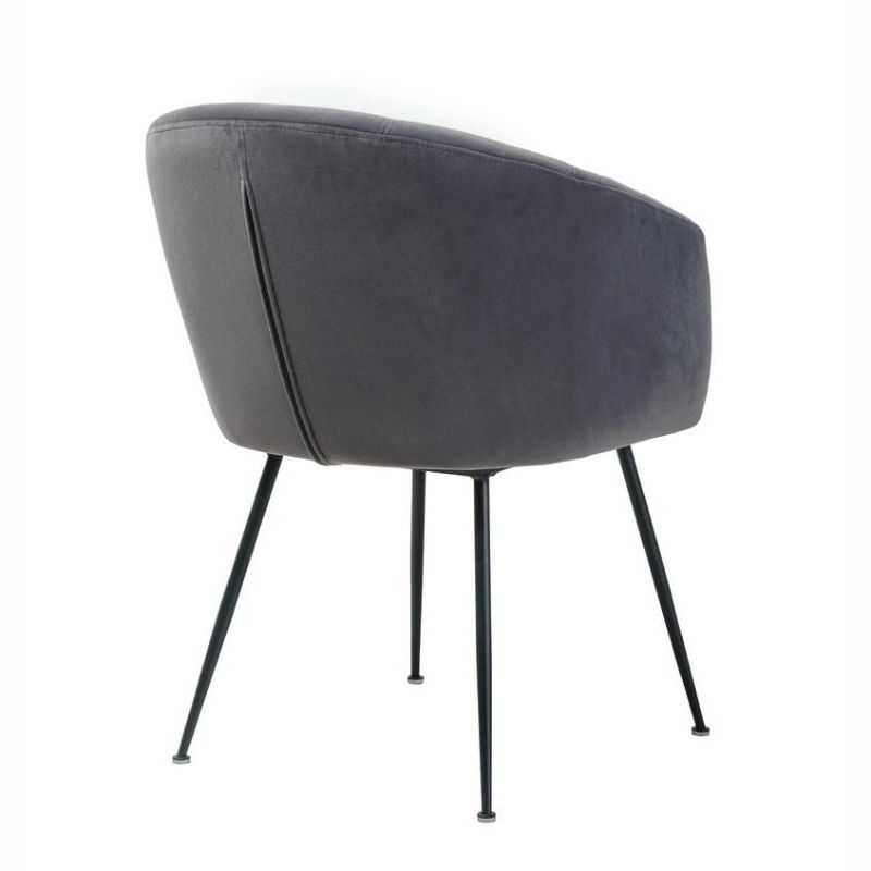 Wholesale Design Room Furniture Nordic Velvet Modern Dining Chairs with Metal Legs Black Gold