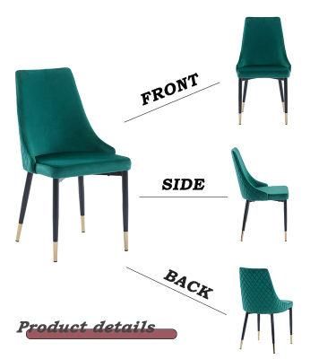 Wholesale Restaurant Home Furniture Solid PU Leather Fabric Dining Chair with Black Legs for Living Room