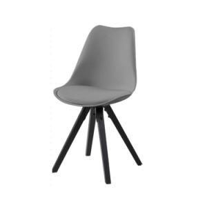 Simple Upholstered Wooden Legs Black Lacquer Legs Dining Room Chair