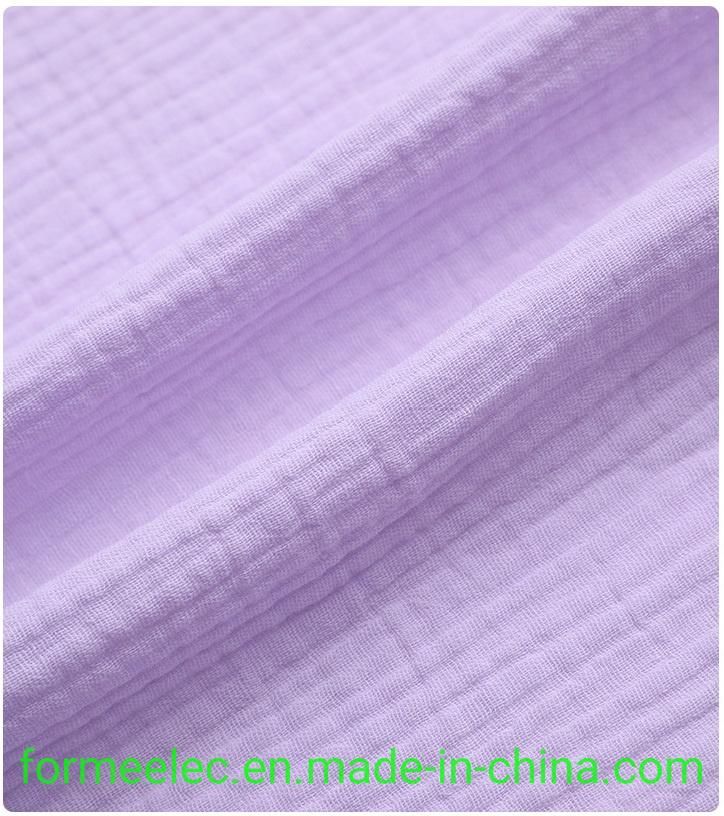 Textile Fabrics Garment Cloth 120g 40s Double Layer Gauze Crepe Fabric Cotton Seersucker