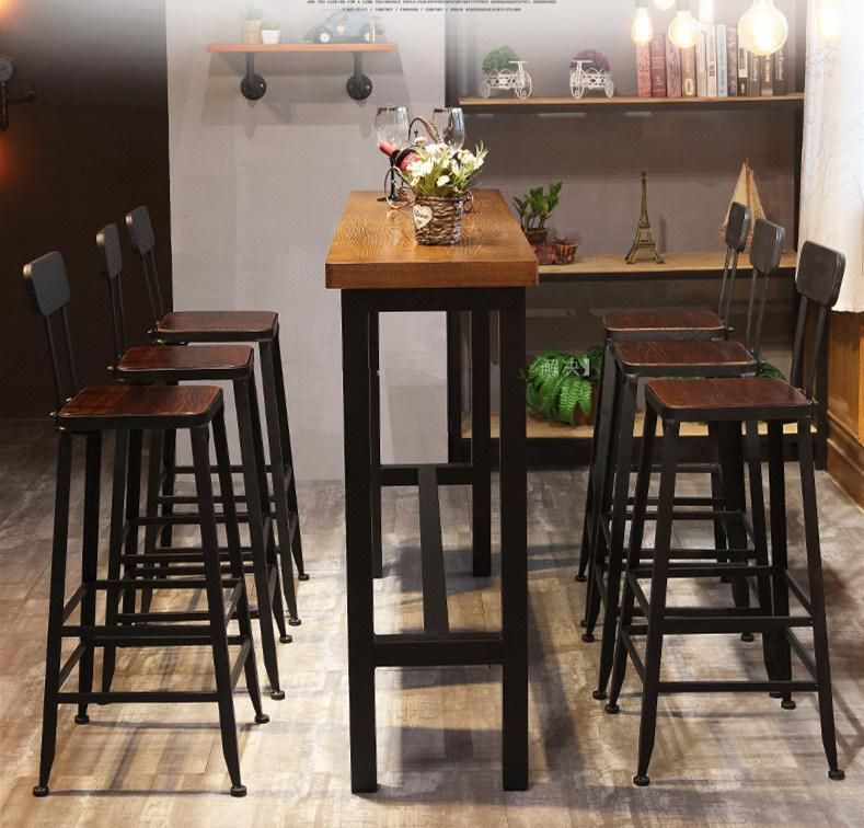 Metal Wood Bar Stool Chair Cafe Shop Project Contract Furniture