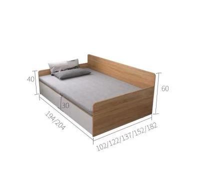 Wood Frame Luxury Bedroom Set Furniture King Size White Color Leather Bed