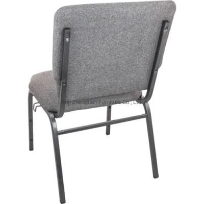 Professional Manufacturer of 18 Inch Wide Charcoal Fabric Economy Metal Church Chair Chair (ZG13-006)