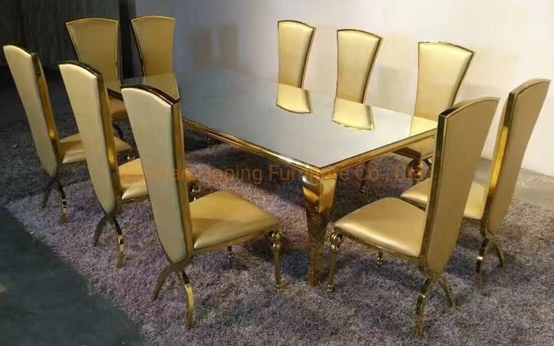 Fabric Upholstered Dining Chairs with Arms Home Hotel Dining Metal Frame/Ss PU Chairs Stackable