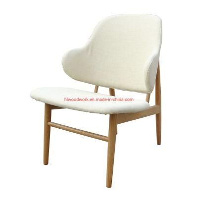 Magnate Chair/ White / Solid Wood/ Teddy Velvet White/ Oakwood Frame Natural