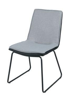 Modern Home Restaurant Living Room Furniture PU Leather Flannelette Velvet Spray Black Steel Dining Chair