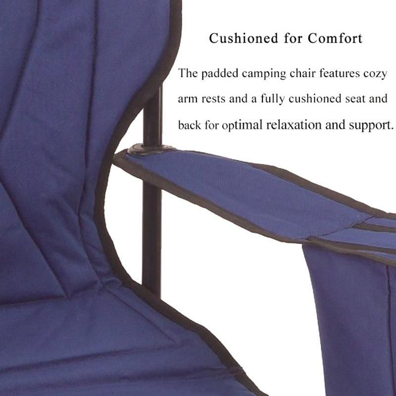 Outdoor Camp Chair with Cooler Bag Build in 4 Can Side Pocket Folding Portable Camping Chair