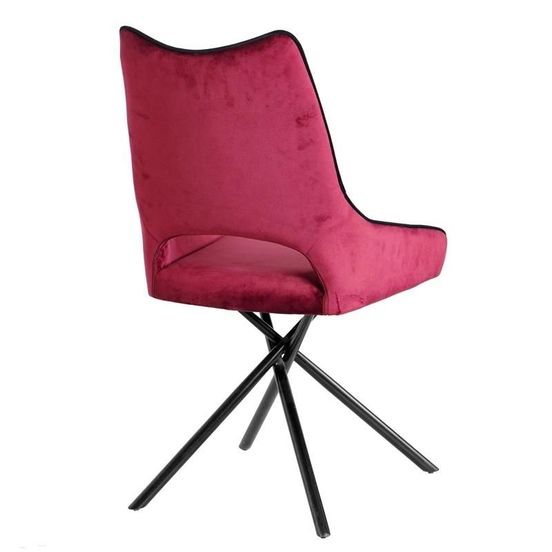 Nordic Design Hotel Dining Room Metal Frame Leisure Modern Velvet Fabric Dining Chair