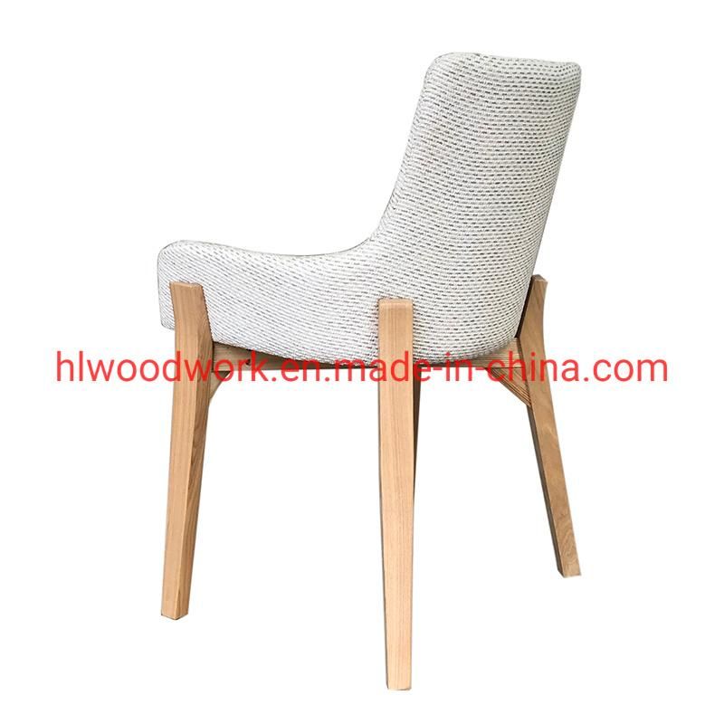 Solo Style Dining Chair Natural Oak Wood Frame with White Fabric Cushion Dining Chair Resteraunt Chair Hotel Chair Study Room Chair