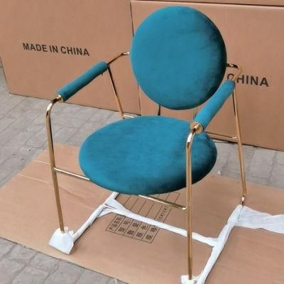 Hot Sale Living Room Metal Frame Round Fabric Tub Chair