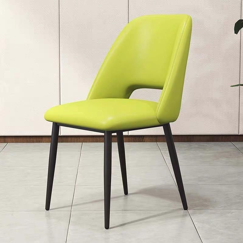 Nordic Style Furniture Comfortable PU Seat Moon Back Dining Chair