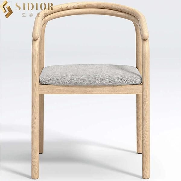 Comfortable Modern Solid Wood Dining Fabric Upholstery Chairs for Restaurant