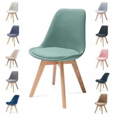 Family Modern Scandinavian Chair Furniture Coffee Hotel Luxury Soft Back Velvet Fabric Dining Chair with Metal Legs