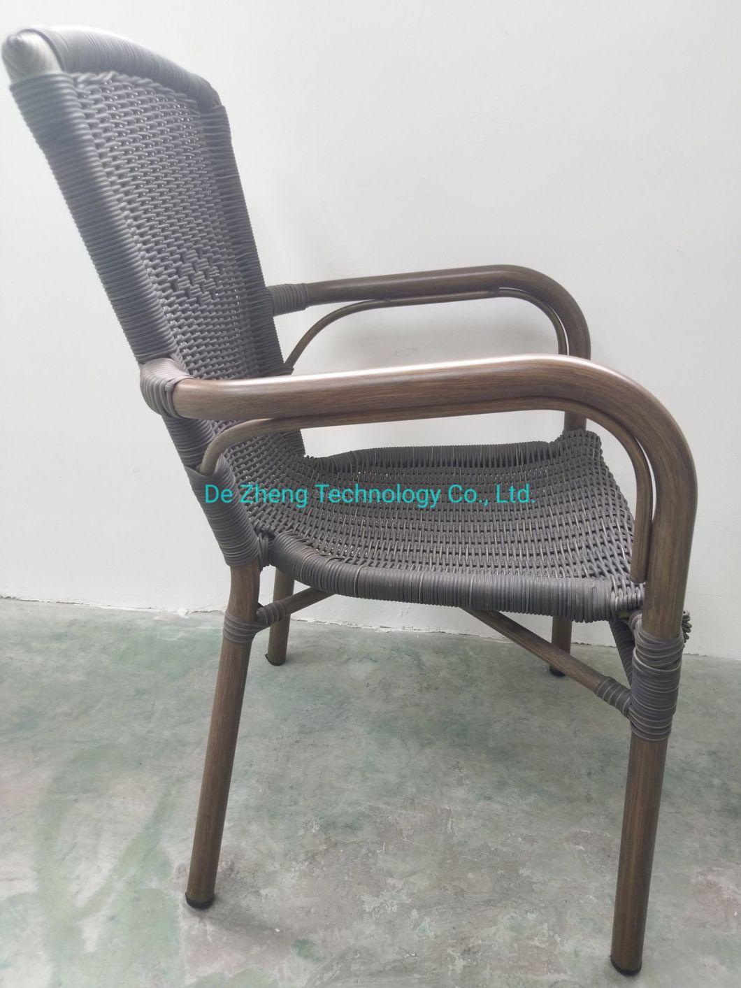 European Style UV Resistant High Back Outdoor PE Rattan Chair for Restaurant Hotel