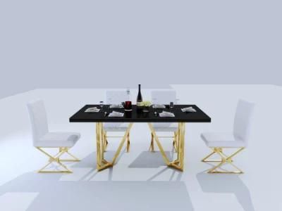 Modern Luxury Square Table Restaurant Stainless Steel Home Furniture Dining Chair