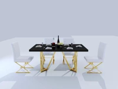 Modern Luxury Square Table Restaurant Stainless Steel Home Furniture Dining Chair