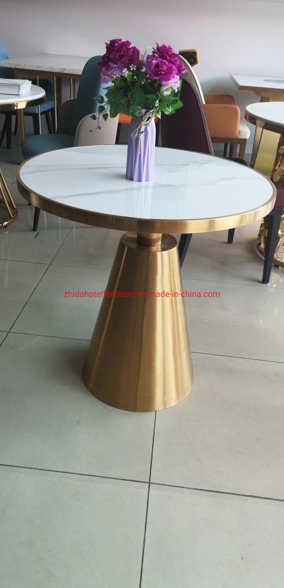 Modern Design Living Room Furniture Golden Metal Frame Glass Coffee Table