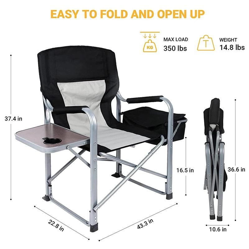 Folding Camping Chair Heavy Duty with Side Tables and Cooler Bag Director′ S Chair Outdoor Camp Chair