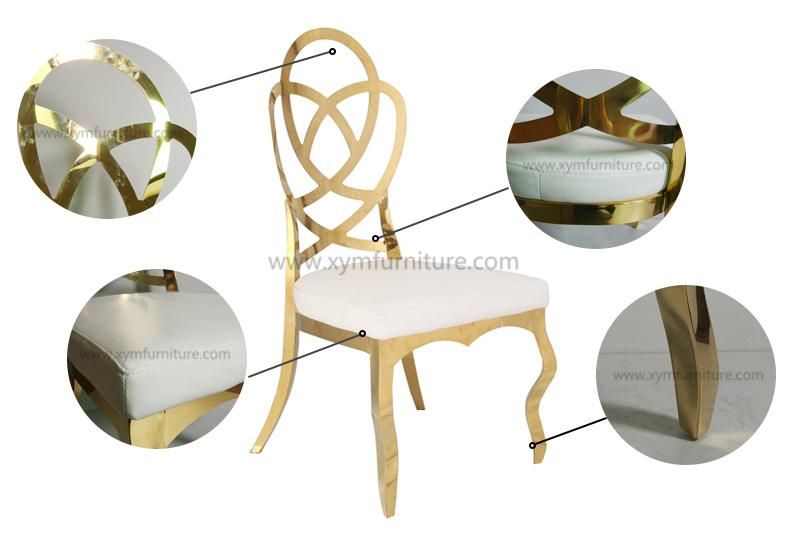 Banquet Hall Furniture Royal Romance Gold Stainless Steel Fancy Chair for Sale