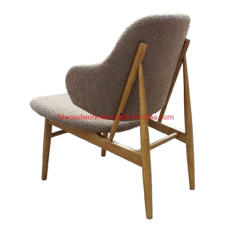 Magnate Chair Brown Teddy Velvet Solid Wood Teddy Velvet Dining Chair Wooden Chair Lounge Sofa Coffee Shope Arm Chair Living Room Sofa