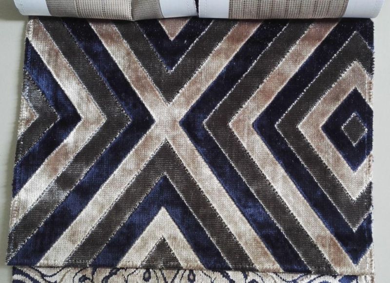 Household Textiles 100% Polyester Cut Velvet Terciopelo Upholstrey Sofa Covering Fabric