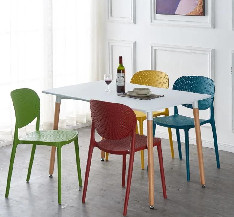 Plastik Stul Chair Table Restaurant Cheap Chairs for Waiting Area Dining Chair Legs PP Salon Chair with Holes