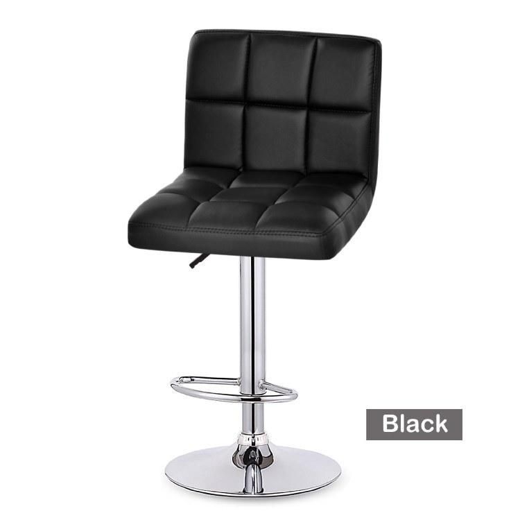 Hot Sale Home Bar Stools Adjustable Club Faux Leather Swivel Bar Chair with Chrome Legs