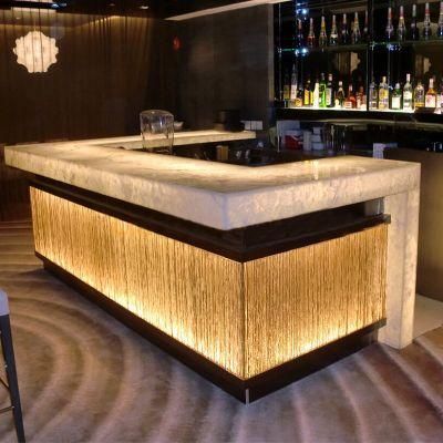 Translucent Artifical Stone LED Custom Bar Counter for Sale