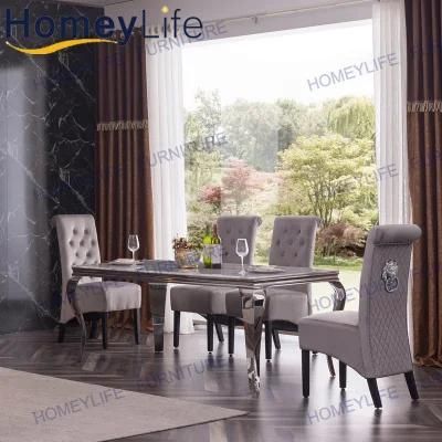 Hot Selling High Polishing Stainless Steel Leg Low Back Black Dining Chair