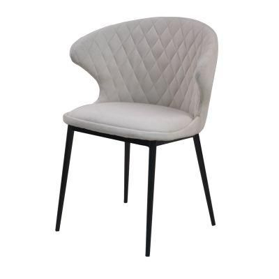 Armchair Crushed Fabric Modern 4 Colors Round Back Dining Chair