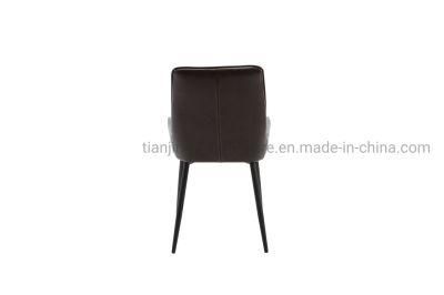 French PU Leather Upholstered Cafe Restaurant Kitchen Dinner Chairs with Beech Wood Leg
